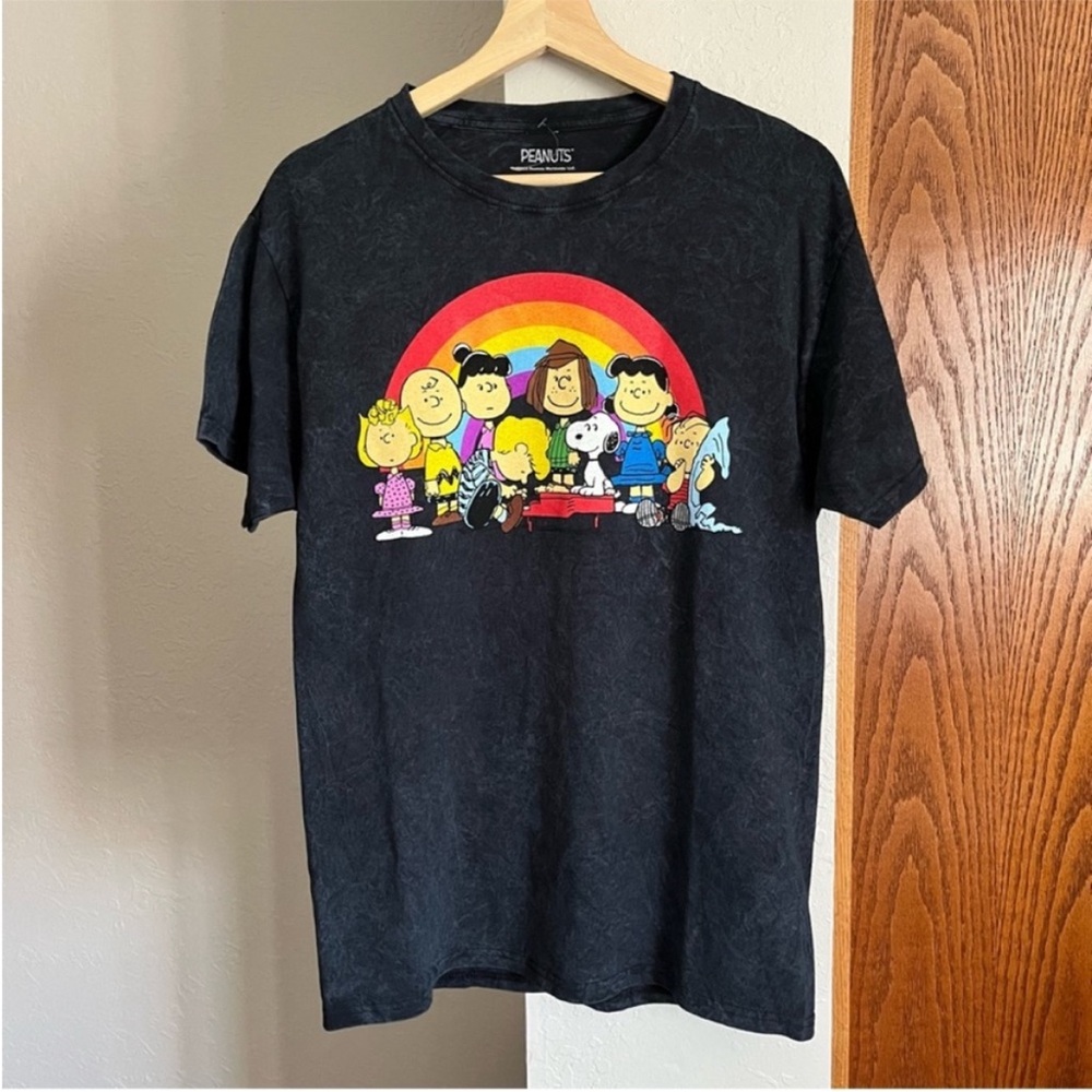 Peanuts Tee shirt Grey Rainbow M